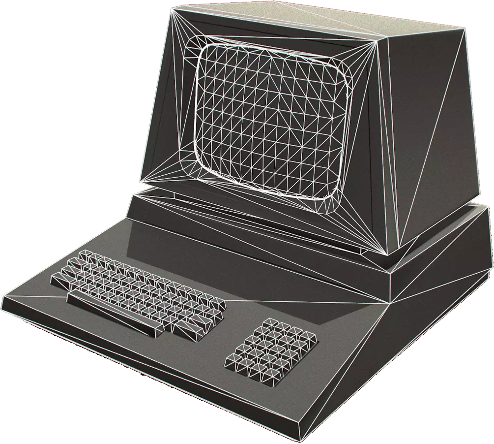 Image of retro computer wireframe